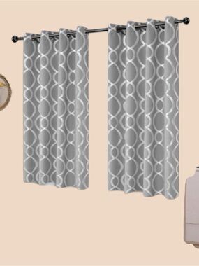 Geometric Foil Print Blackout Curtains NWT
